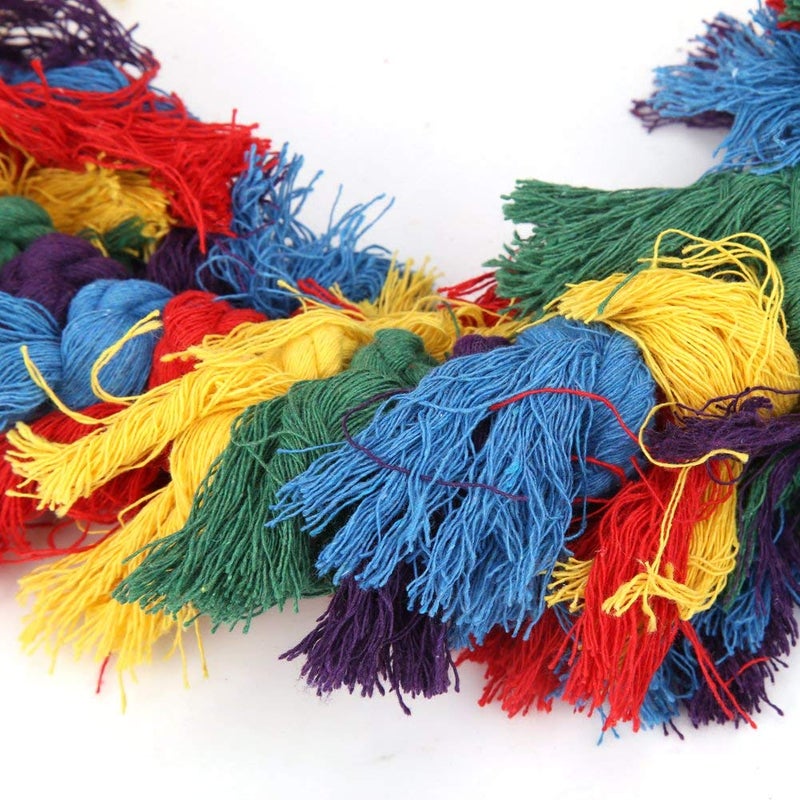Litewoo Bird Parakeet Colorful Swing Toys,Cotton Rope Chew Hanging Bird Preening Garland Swing for Budgie Parakeet Cockatiel Macaw African Grey - Image 2